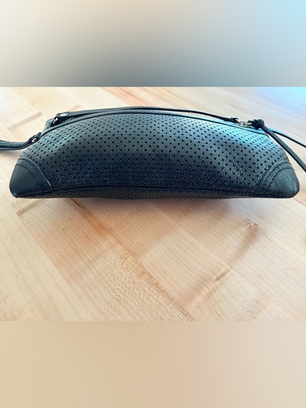 Banana Republic Black Perforated Leather Wristlet - Picture 7 of 10
